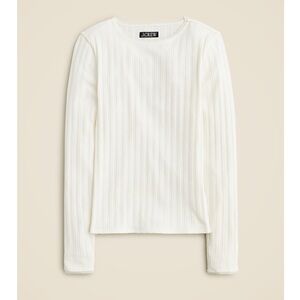 ⚡️J. Crew Pointelle Long Sleeve T-Shirt in Ivory size Small